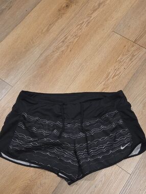 Nike Women's Black Athletic Shorts with White Stitching